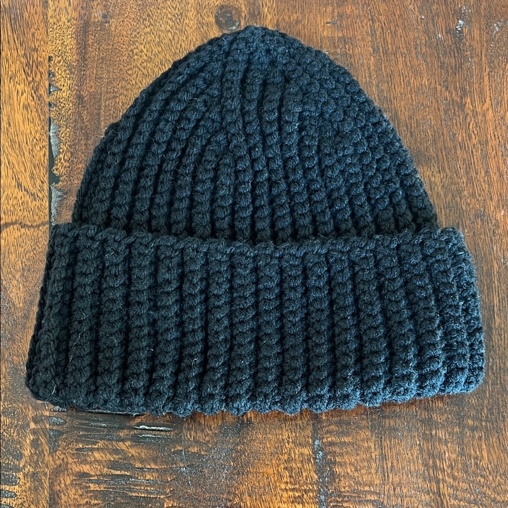 NEW! Hand Crafted Black Chunky Crochet Beanie Hat